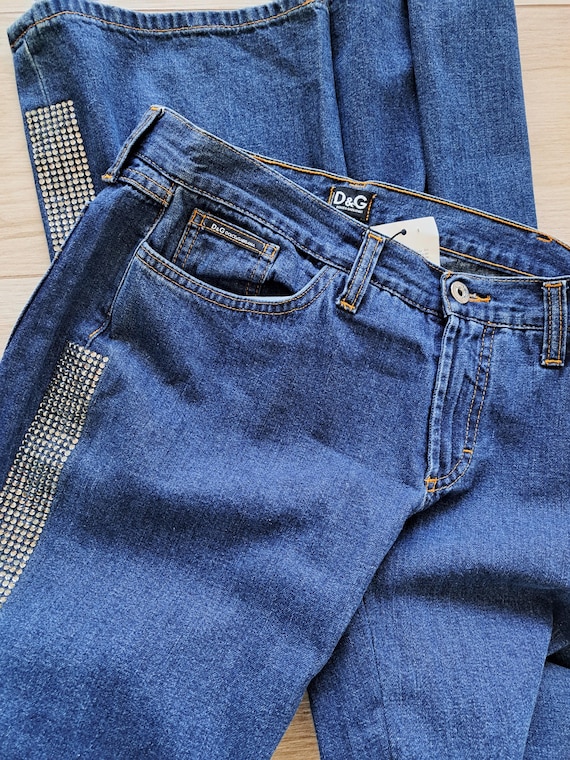 ヴィンテージ D&G ラインストーン ベルボトム ジーンズ - デッド ヴィンテージ D&G ラインストーン ベルボトム ジーンズ - デッド