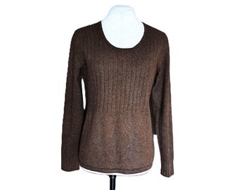 Hessnatur Vintage Women’s 100% Yak Wool Knitted  Sweater Brown L