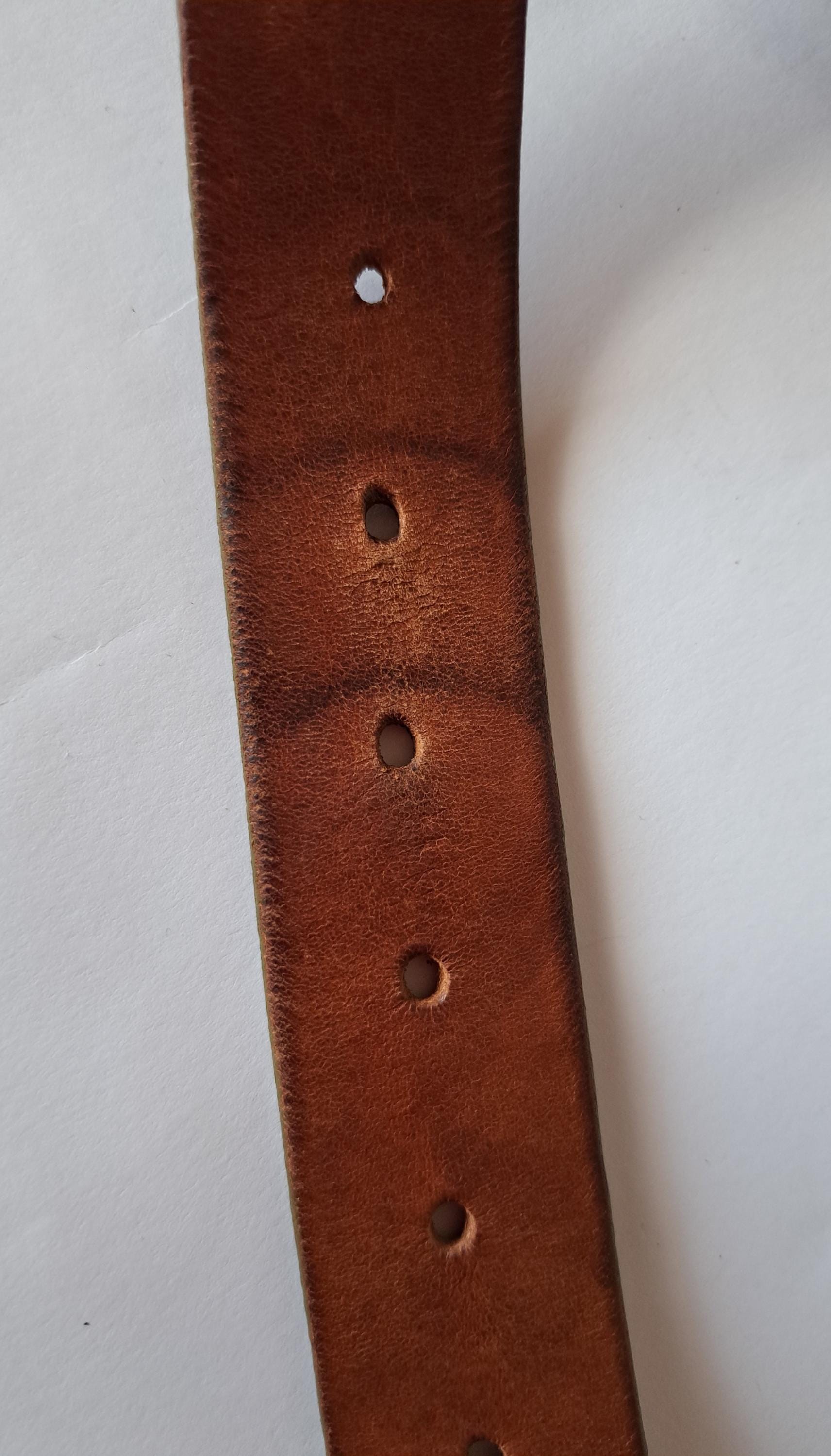Max Mara Weekend Vintage Brown Leather Floral Perforated 