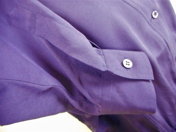 Vintage 90s Silk Jacket Otto Kern Purple Bomber B… - image 9