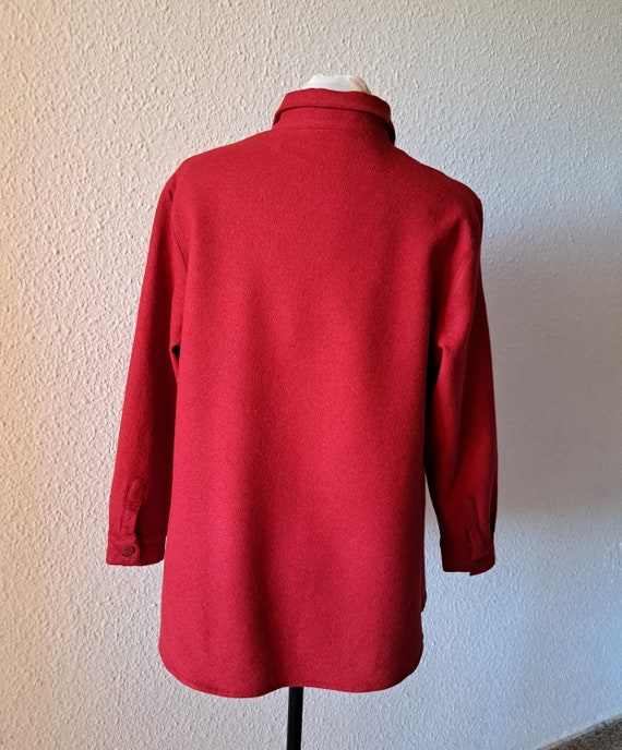 Vintage Burberry London Women's Red Wool Shirt Po… - image 6