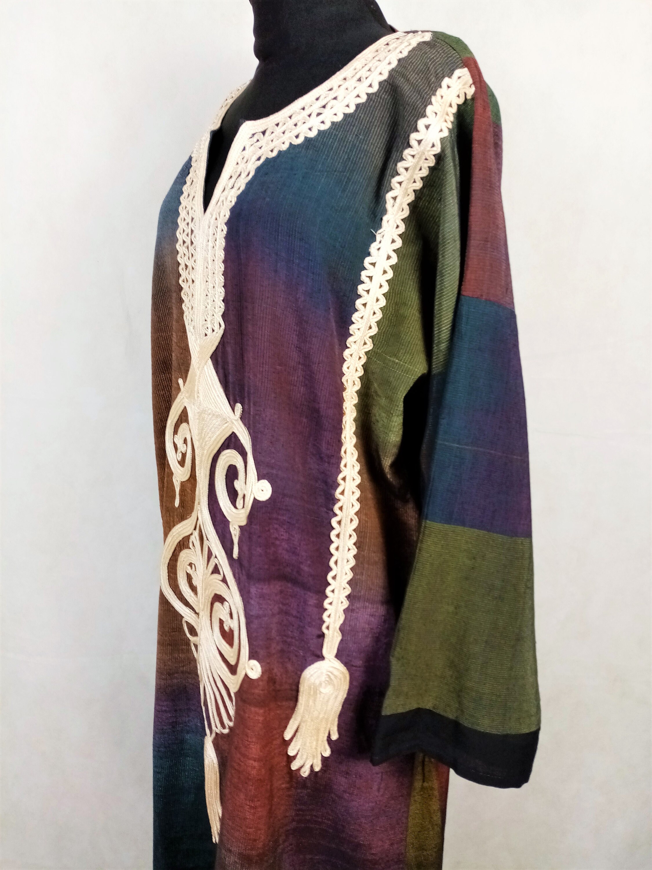 Embroidered Kaftan Dress Egyptian Cotton Kaftan Long Sleeve Etsy UK