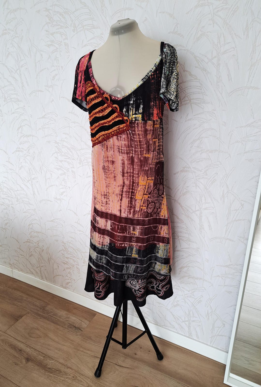 Robe Save The Queen Vintage - Taille L, Bleu, Asymétrique - Occasion Très Bon état