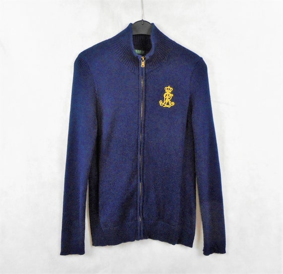 ralph lauren blue cardigan