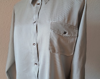 Vintage Day Birger et Mikkelsen Striped Viscose Blouse - Raglan Sleeve