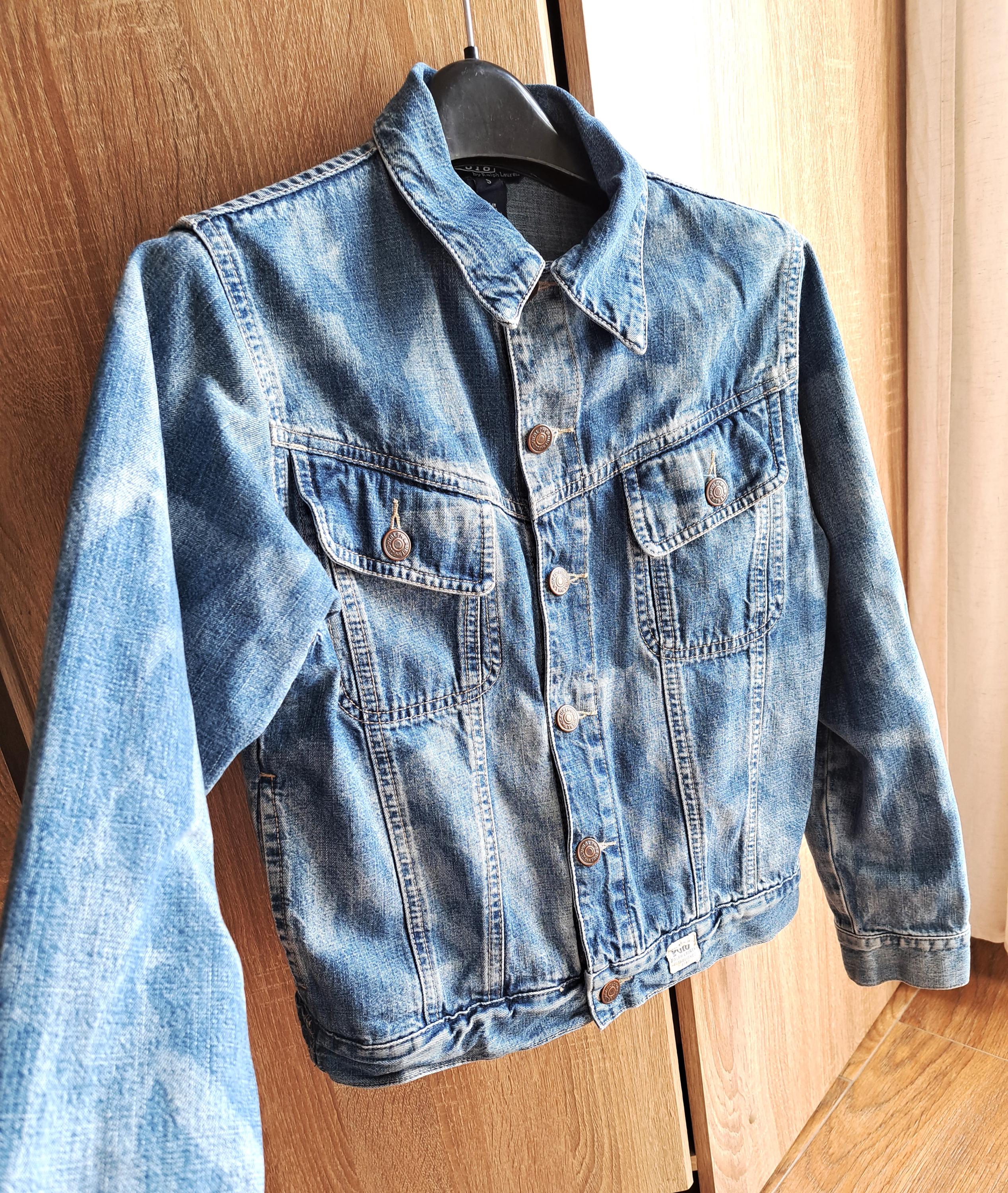 Vintage 80s Polo Ralph Lauren Denim Jacket, Spotted Design, Size S