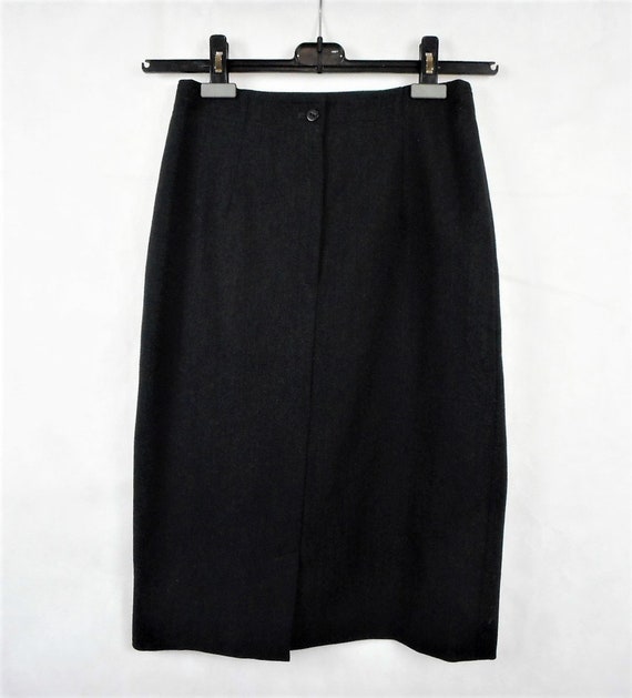 Vintage 90's Karl Lagerfeld Skirt,  Black Wool Cl… - image 8