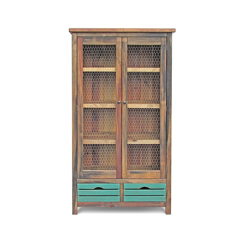 China Cabinet, Bookcase, Farmhouse, Display Cabinet, Reclaimed Wood, Bookshelf, Handmade, Rustic image 2