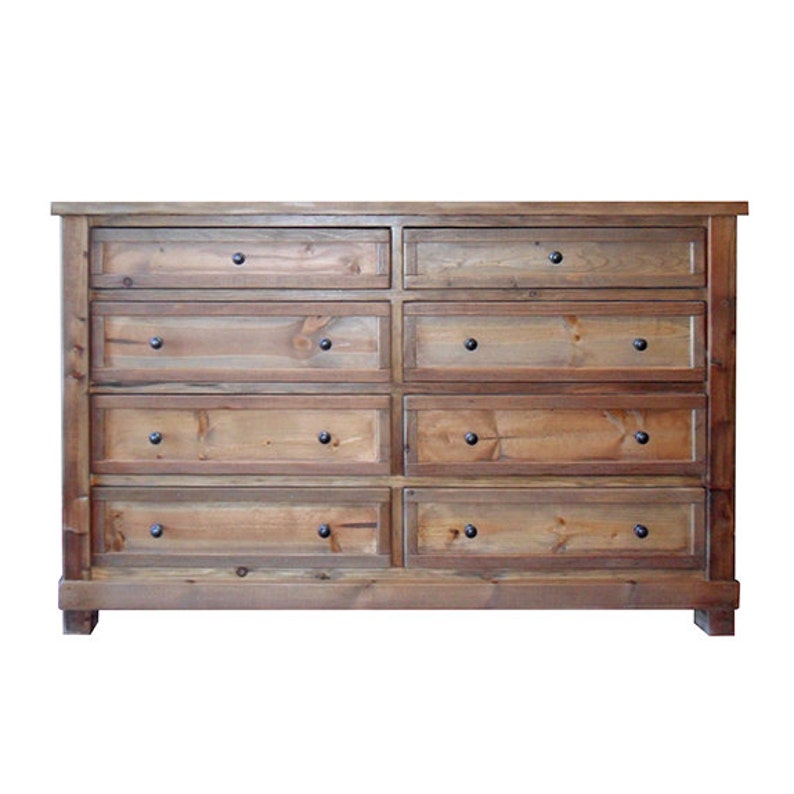 8 Drawer Dresser Solid Reclaimed Wood Vintage Rustic Image 0