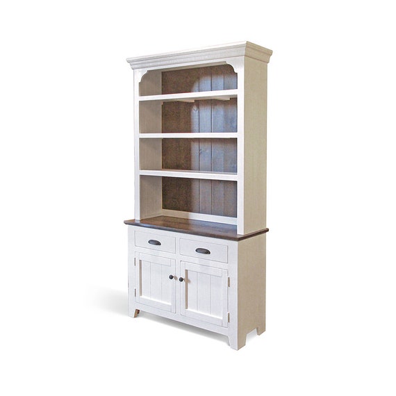 Rustic white cheap china cabinet