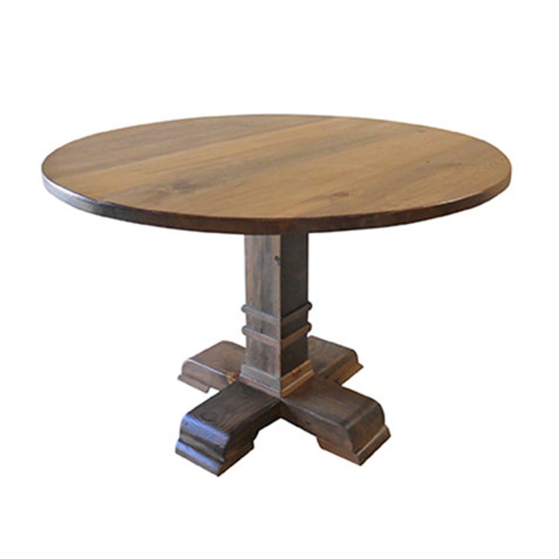 Round Table Reclaimed Wood Dining Vintage Rustic Shabby Chic French Country