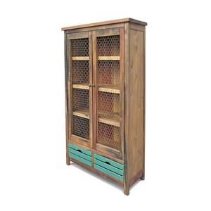 China Cabinet, Bookcase, Farmhouse, Display Cabinet, Reclaimed Wood, Bookshelf, Handmade, Rustic image 3