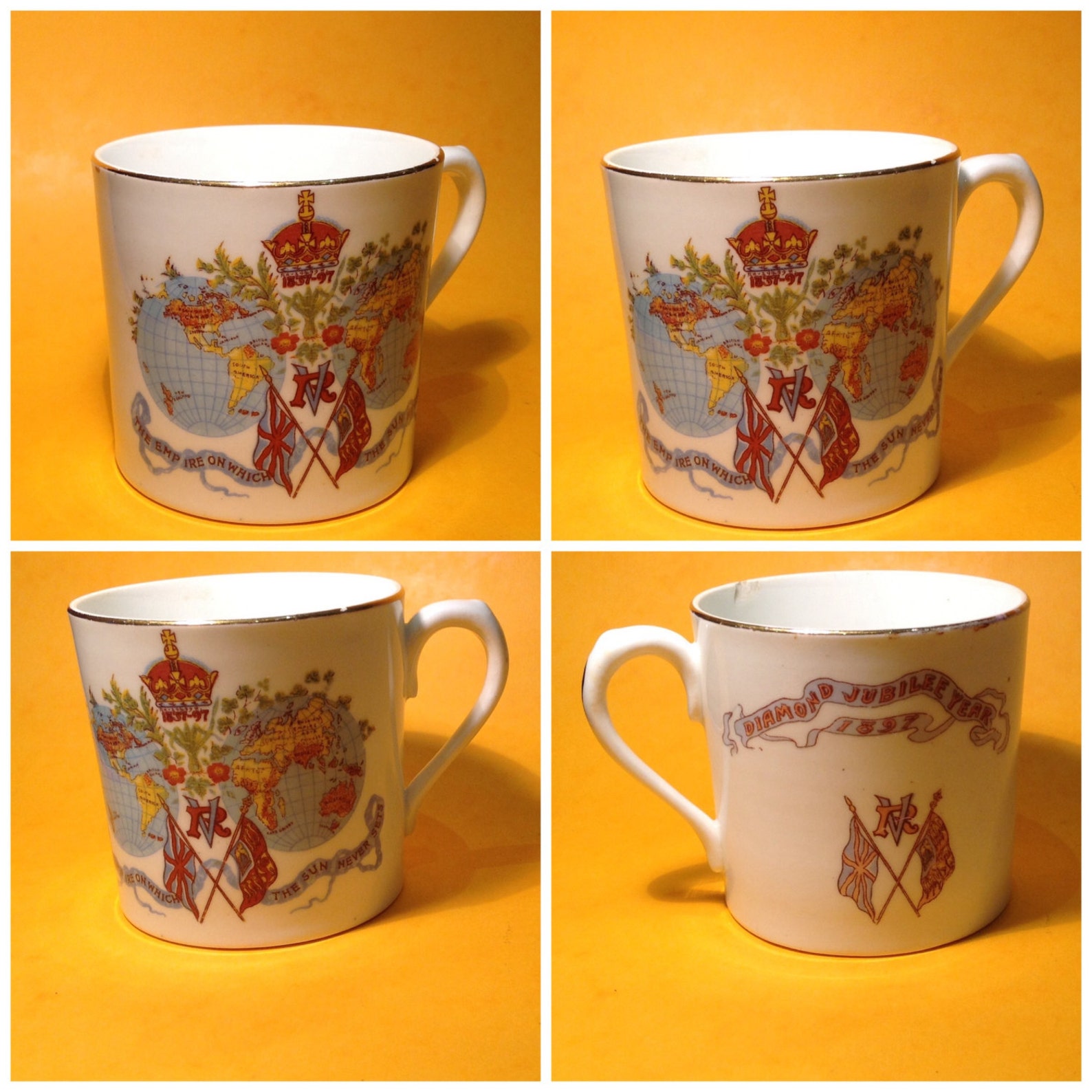 1897 Commemorative Mug Diamond Jubilee Year of Queen Etsy
