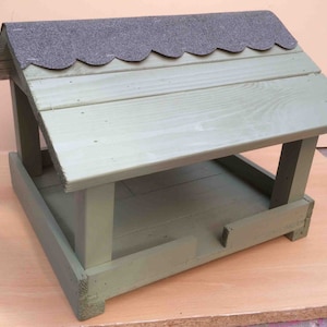 Garden Bird feeder table - Hand made and painted in pastal colours - Willow