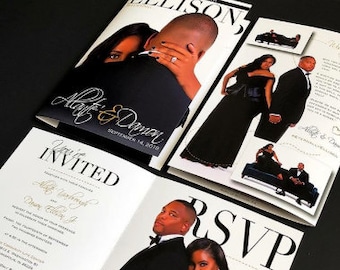 Wedding Magazine Invitations- Black and White Wedding Invitations