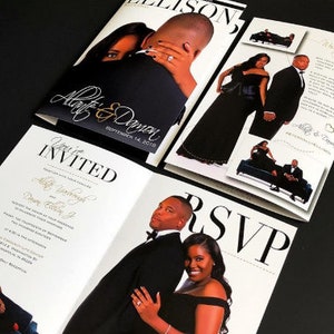 Wedding Magazine Invitations- Black and White Wedding Invitations/ We design it for you!