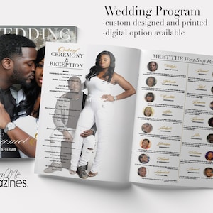 Minimalist Wedding Magazine Program | Foldable Wedding Program Template | Boho Wedding Program | Modern Wedding Program | Editable Template