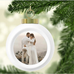 Holiday ornament, photo ornament, Picture Christmas Ornament, First Married Christmas, First Christmas, personalized picture ornaments