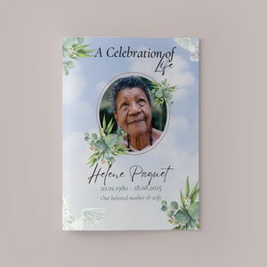 Template- Funeral Program Template, Celebration of Life, Obituary Card, Funeral Prayer Card, Printable Memorial Program, Editable