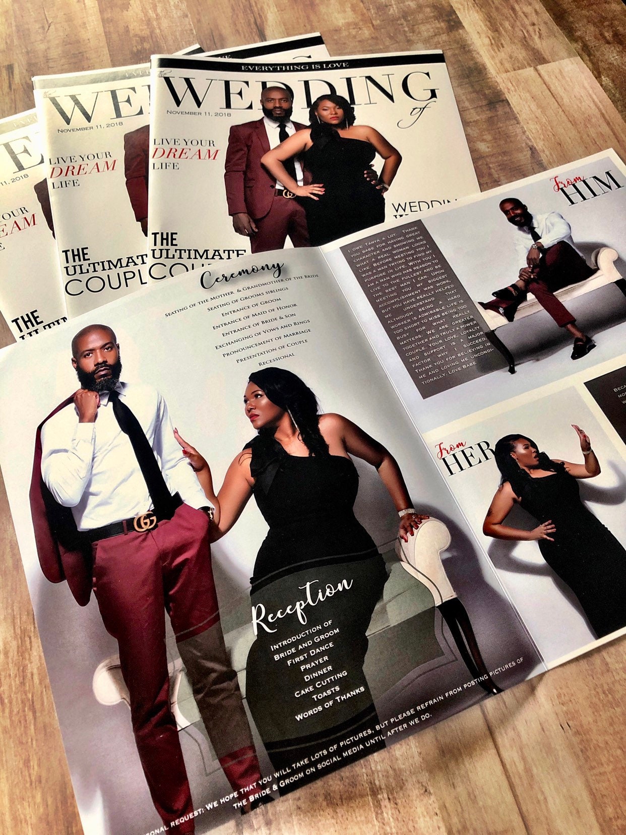 Wedding Magazine Programs Designed and Printedblack and white - Etsy Canada