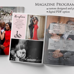 Minimalist Wedding Magazine Program Template | Editable Minimalist Wedding Program | Modern Wedding Program| Photo Wedding Program