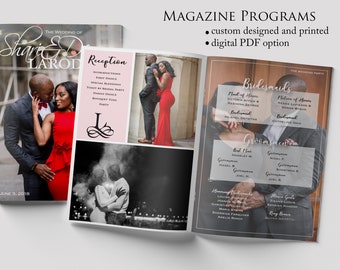 Template-Minimalist Wedding Magazine Program Template | Editable Minimalist Wedding Program | Modern Wedding Program| Photo Wedding Program