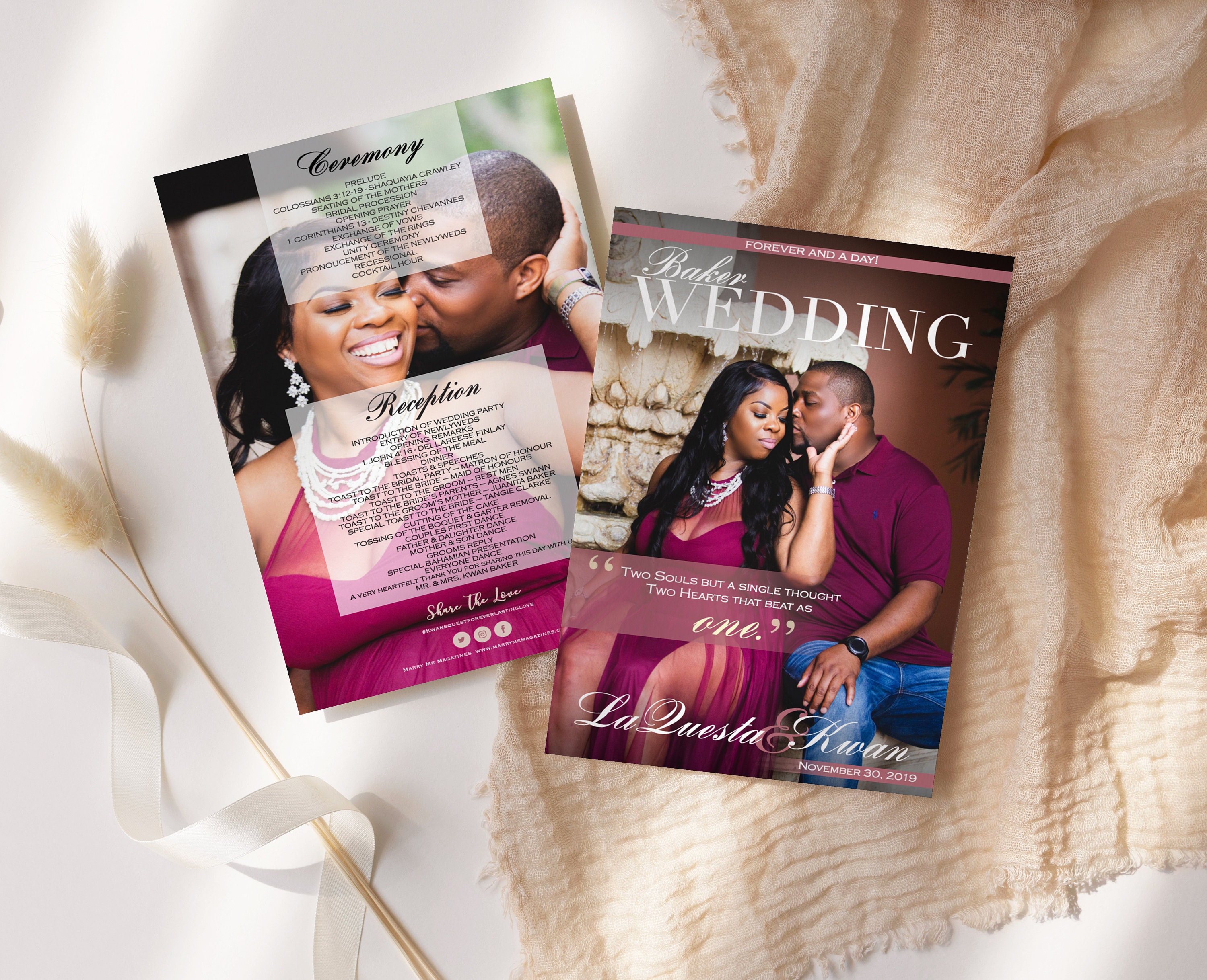 Wedding Magazine Program- Custom Wedding Magazine - Instant Download Wedding Magazine Program- Custom Wedding Magazine - Instant Download