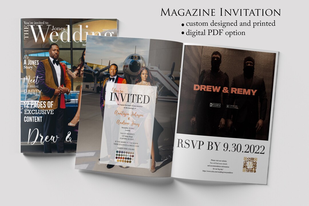 Minimalist Wedding Invitation Magazine Editable Magazine Wedding Invite