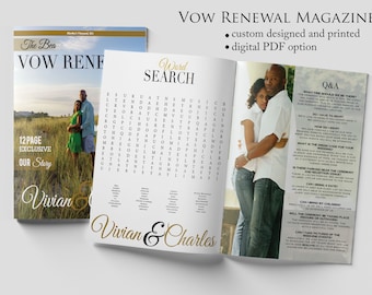 Minimalist Vow Renewal Invitation Magazine, Printable Photo Wedding Anniversary Template, We Still Do, Editable,t