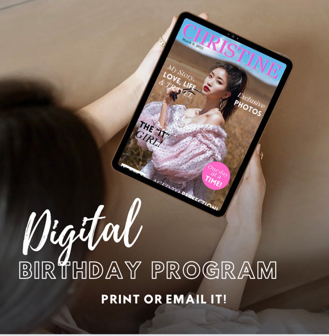 Magazine Card Birthday Magazine Template | Birthday Card | Editable Template | Photo ...