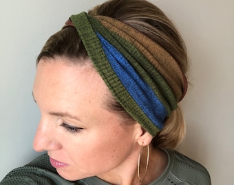 Fall striped headband, headband for women and children, stretchy headband, available all sizes newborn to adult, comfy, no headaches!