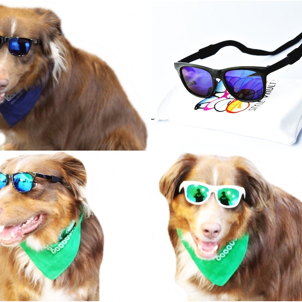 G006 Dog 80s Vintage Retro mirror lens 80s Sunglasses glasses goggle for M~L Dogs 20lbs-40lbs Costume and photo shoot