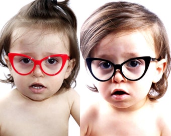 KD3137 Cateye Baby infant toddlers Age 0-24 months clear lens dorky Glasses kids sunglasses boys girls 0-2 years old