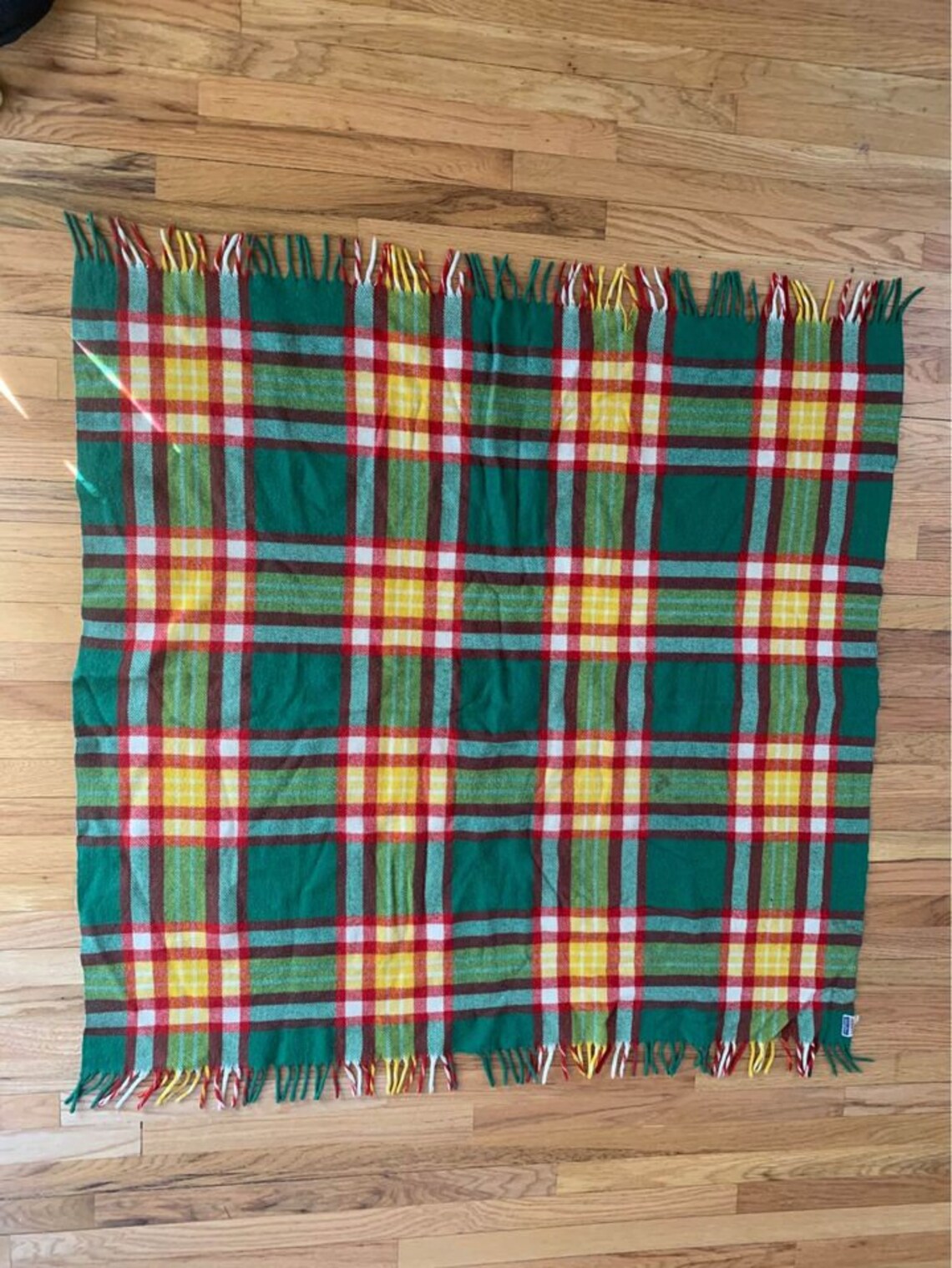 Vintage Penneys Golden Dawn All Wool Blanket Fringed Throw Etsy