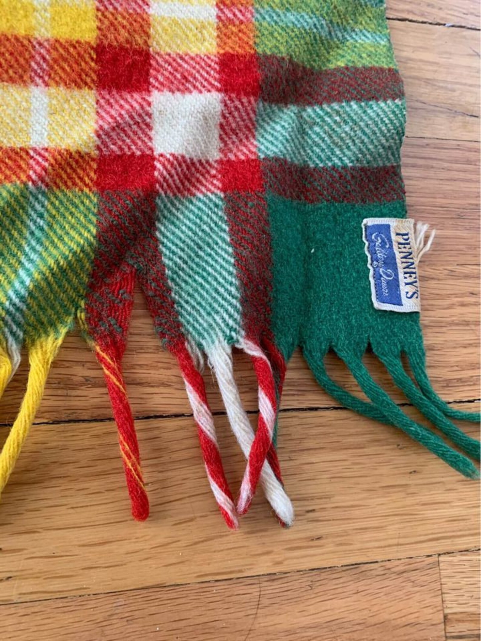 Vintage Penneys Golden Dawn All Wool Blanket Fringed Throw Etsy