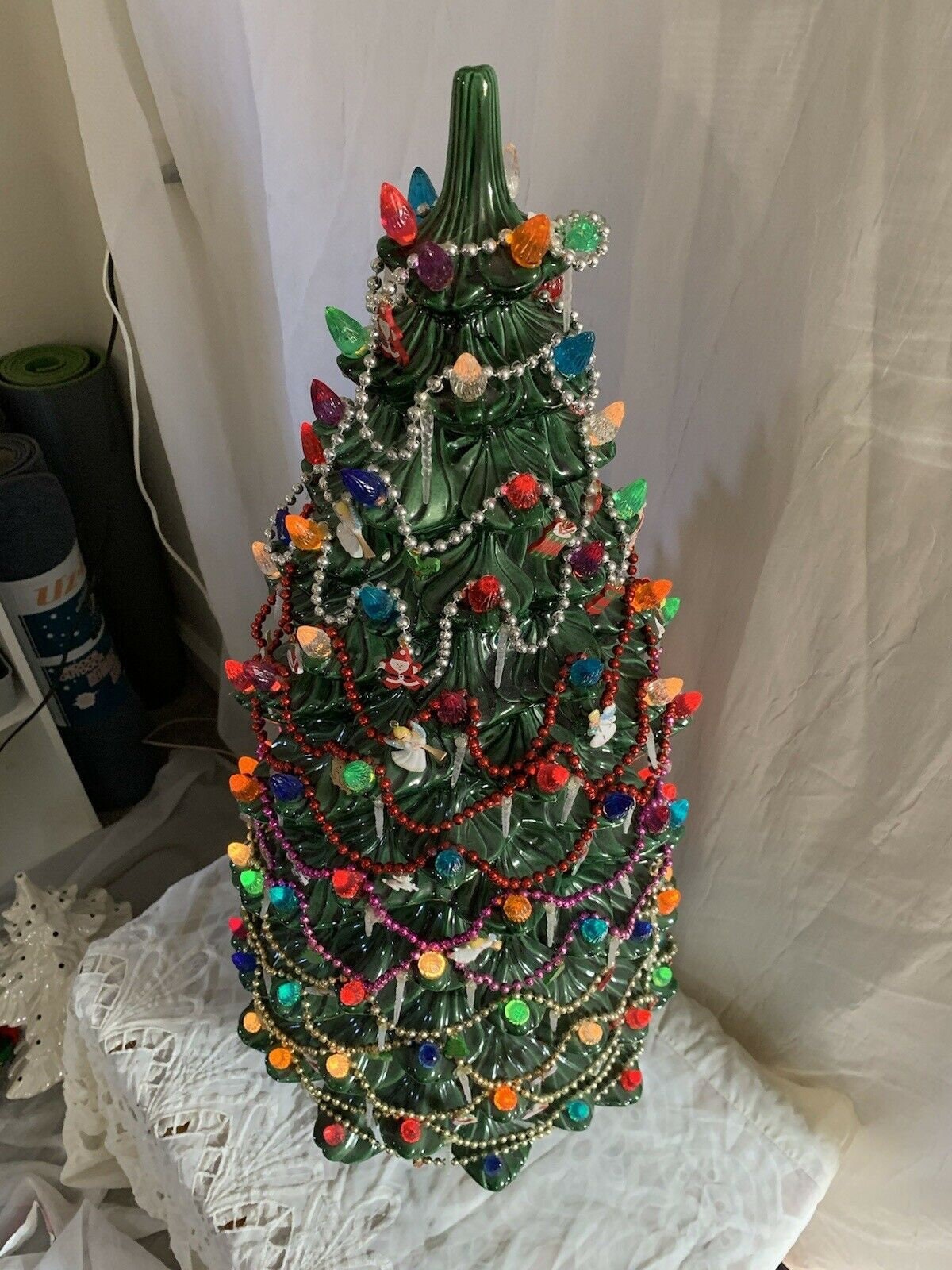 Vintage 31 Tall Atlantic Mold Ceramic Christmas Tree W/Base Etsy