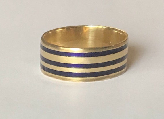 Antique Enamel Mourning Gold Ring