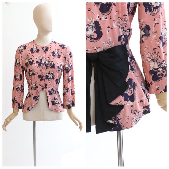 Vintage 1940's blouse vintage 1940's crepe silk bl