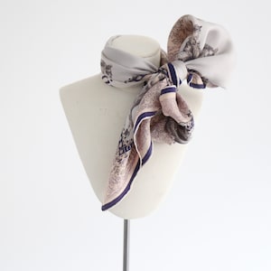 Vintage 1940&#39;s lilac & blue horse silk scarf original 1940s scarf 1940s neck scarf 1940s silk scarf vintage horse scarf 1940s horse scarf