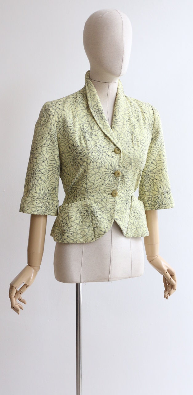 Vintage 1950's Jacket Vintage 1950's Yellow Fitted - Etsy UK
