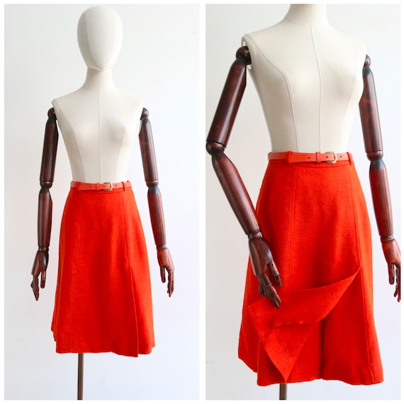 Vintage 1960's vibrant orange deadstock skort UK 8 US 4 orignal 1960s 1960s skort 1960s skirt vintage skort vintage skirt 1960s fashion