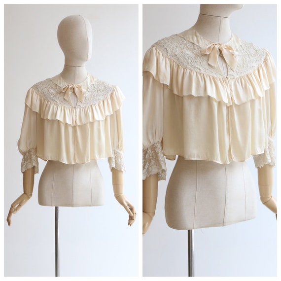 Vintage 1930's jacket vintage 1930's cream satin j