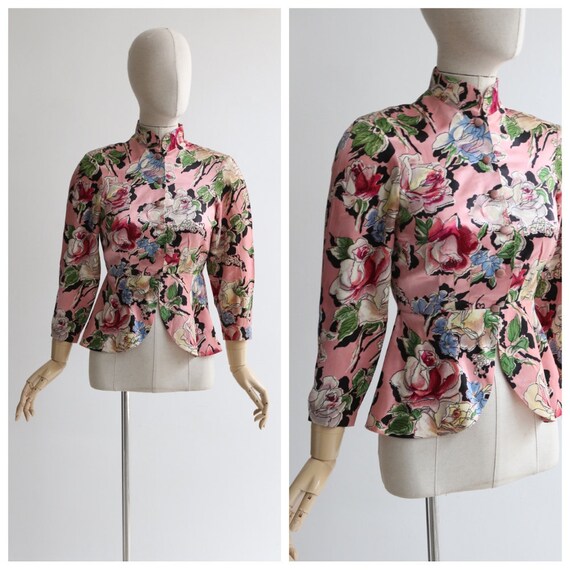Vintage 1930's blouse vintage 1930's satin floral