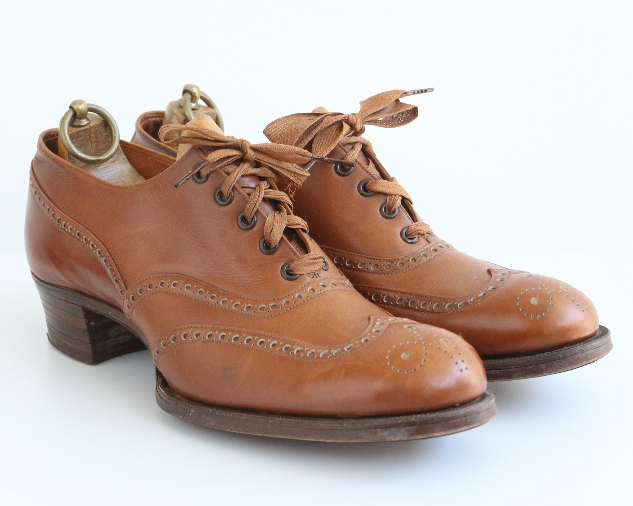 Heeled Brogues - Etsy UK