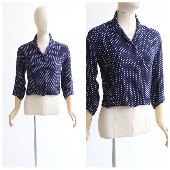 Vintage 1940's blouse vintage 1940's polkadot blou