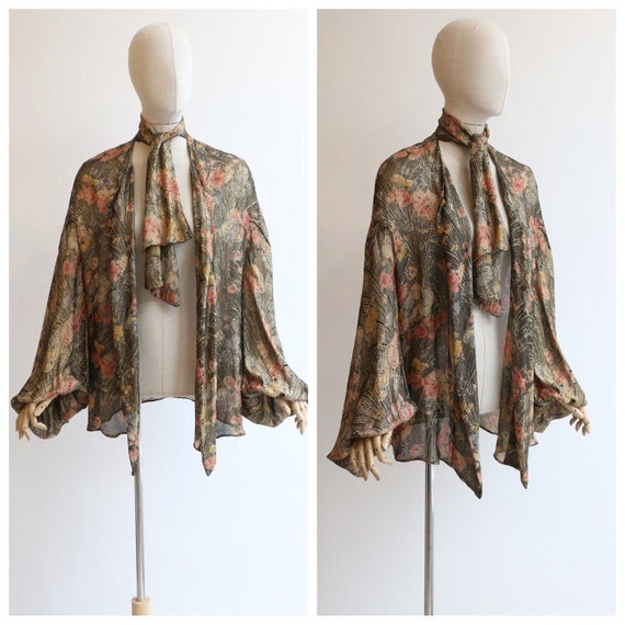 Vintage 1920's lamé jacket vintage 1920s floral la