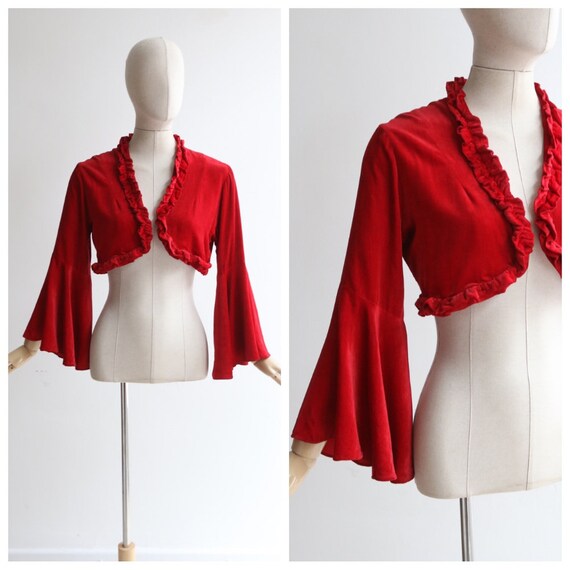 Vintage 1930's bolero vintage 1930's silk velvet j