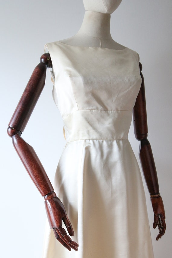 Vintage 1960's Cream Silk evening gown vintage 19… - image 7