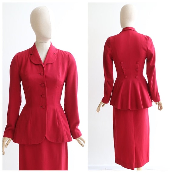 Vintage 1940's suit vintage 1940's red suit vintag