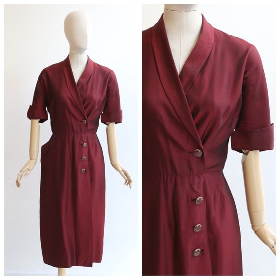 Vintage 1940's dress vintage 1940's red dress orig